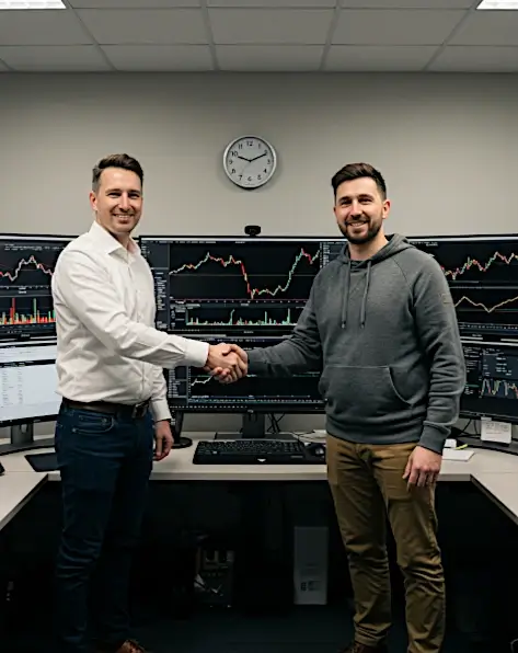 Professional trader analyzing market data